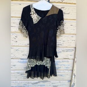 Vintage Spencer Alexis Victorian Lace Fairy Dark Romantic Blouse Top Skirt Set